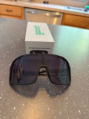 Goodr Black My Sweat Has An Octane Rating Wrap Sunglasses